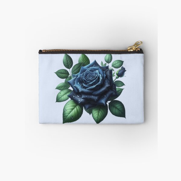 Item preview, Dark Blue Rose with Water Drops Floral Illustration designed and sold by SweetLilith.