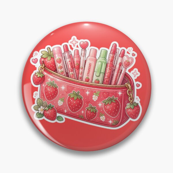 Item preview, Cute Kawaii Strawberry Pencil Case Sticker designed and sold by Christiana-Art.