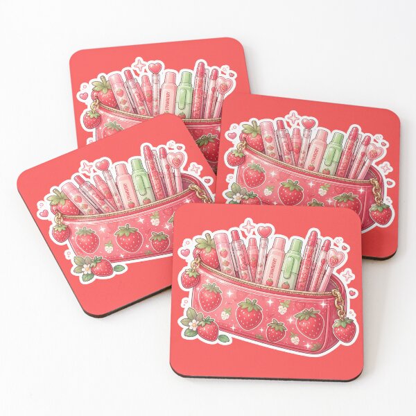 Item preview, Cute Kawaii Strawberry Pencil Case Sticker designed and sold by Christiana-Art.