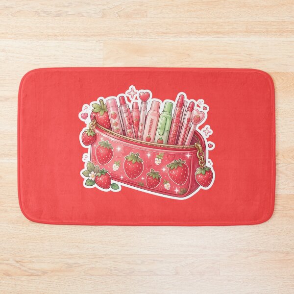Item preview, Cute Kawaii Strawberry Pencil Case Sticker designed and sold by Christiana-Art.