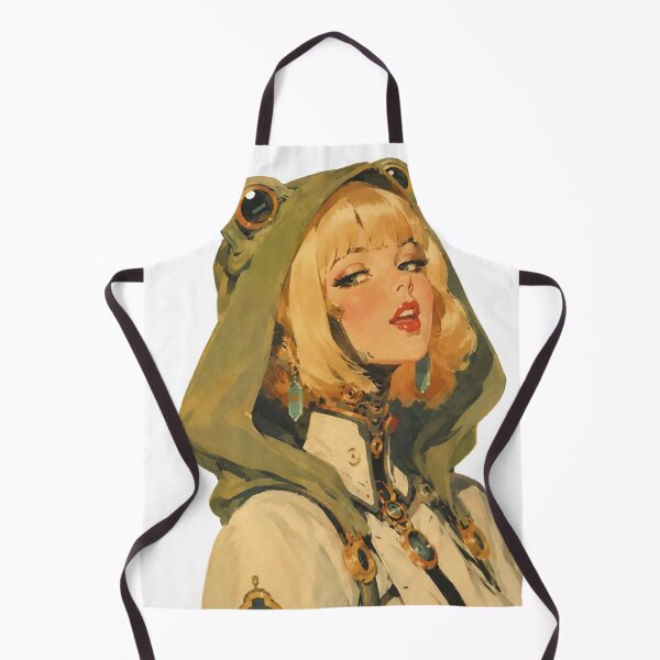 Item preview, Cyber Frog Girl Pin-Up | Original Retro Sci-Fi Vintage Illustration designed and sold by Cosplayvintage.