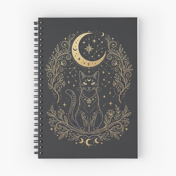 Item preview, Celestial Black Cat Crescent Moon Gold designed and sold by AEVORI.