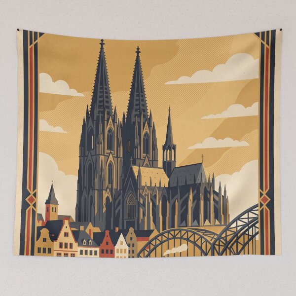 Item preview, Cologne Germany Vintage Travel Poster – Rhine Art designed and sold by Bomax121.