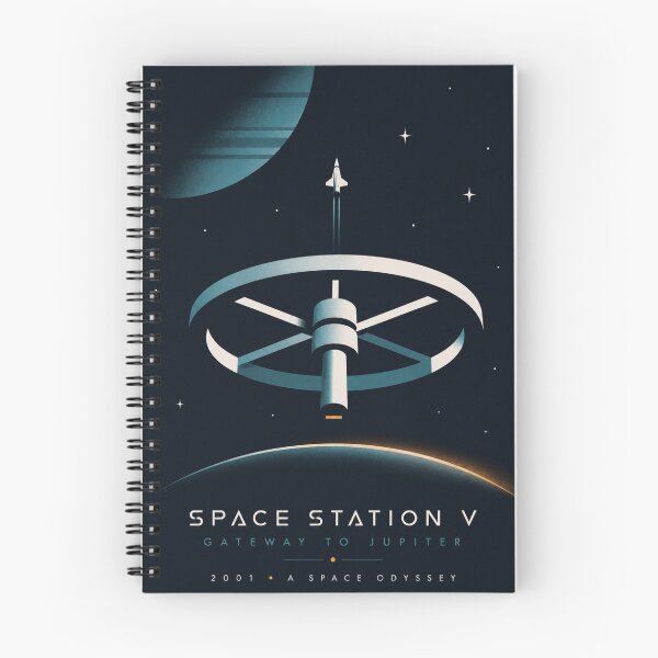 Item preview, Space Station V | Retro Futurism Sci-Fi Art | 2001: A Space Odyssey Inspired | Minimalist Jupiter Space Travel Poster designed and sold by VoglR.