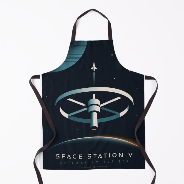 Item preview, Space Station V | Retro Futurism Sci-Fi Art | 2001: A Space Odyssey Inspired | Minimalist Jupiter Space Travel Poster designed and sold by VoglR.