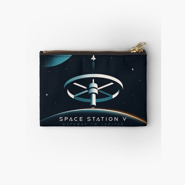 Item preview, Space Station V | Retro Futurism Sci-Fi Art | 2001: A Space Odyssey Inspired | Minimalist Jupiter Space Travel Poster designed and sold by VoglR.