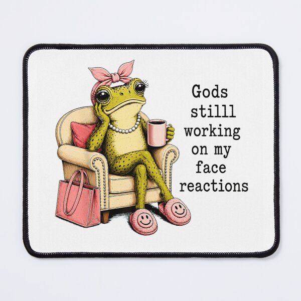 Item preview, Funny Sassy Frog Drinking Coffee Armchair Sarcastic Meme Graphic designed and sold by Ophtizu.