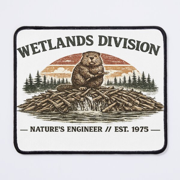 Item preview, Vintage Beaver Wetlands Division Nature Engineer designed and sold by EvergreenThread.
