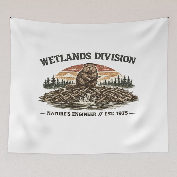 Item preview, Vintage Beaver Wetlands Division Nature Engineer designed and sold by EvergreenThread.