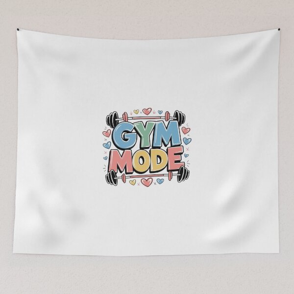 Item preview, Gym Mode Pastel Bubble Letters Barbell Hearts designed and sold by Macias123.