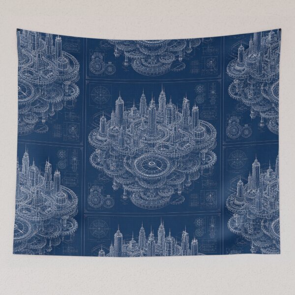 Item preview, Clockwork Megacity Blueprint | Mechanical Civilization | Steampunk Futuristic Architecture designed and sold by EverStitchStudio ★★★★★.