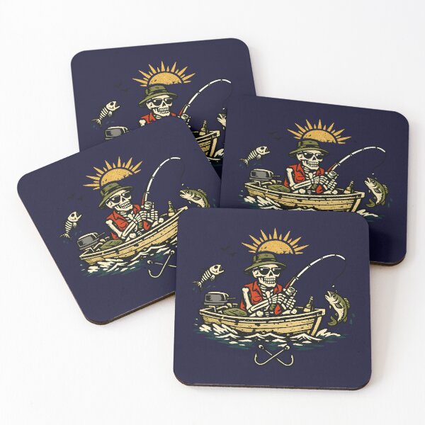 Item preview, Skeleton Fisherman Funny Vintage Tattoo Style Fishing Humor Outdoor designed and sold by Artycom.