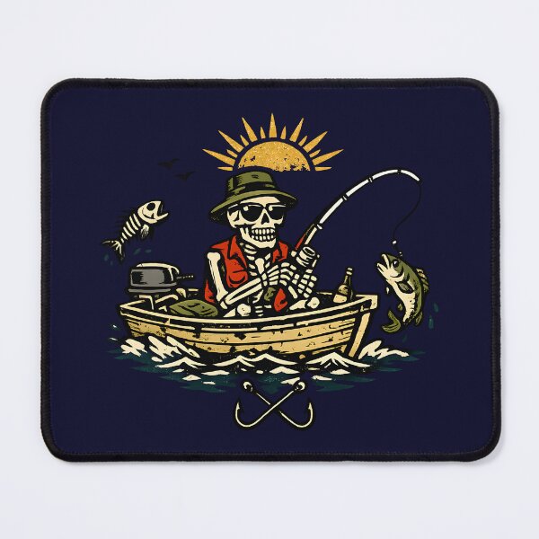 Item preview, Skeleton Fisherman Funny Vintage Tattoo Style Fishing Humor Outdoor designed and sold by Artycom.