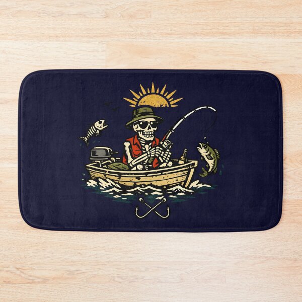 Item preview, Skeleton Fisherman Funny Vintage Tattoo Style Fishing Humor Outdoor designed and sold by Artycom.