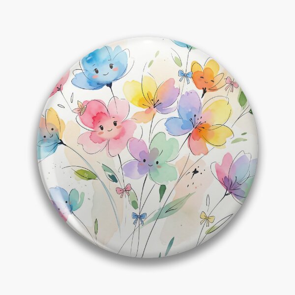 Item preview, Colorful Kawaii Smiling Flowers Bunch designed and sold by Neural Dream.