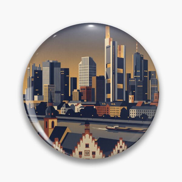 Item preview, Frankfurt Germany Vintage Travel Poster – Skyline Art designed and sold by Bomax121.