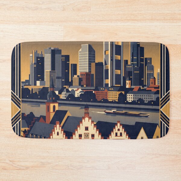 Item preview, Frankfurt Germany Vintage Travel Poster – Skyline Art designed and sold by Bomax121.