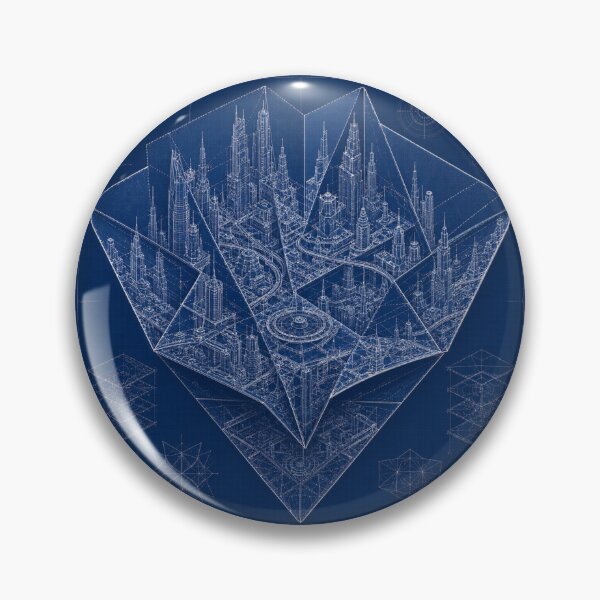 Item preview, Folded City Blueprint | Origami Architecture | Futuristic Paper City | Modern Engineering Art designed and sold by EverStitchStudio ★★★★★.