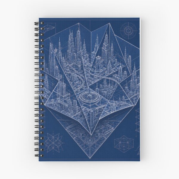 Item preview, Folded City Blueprint | Origami Architecture | Futuristic Paper City | Modern Engineering Art designed and sold by EverStitchStudio ★★★★★.