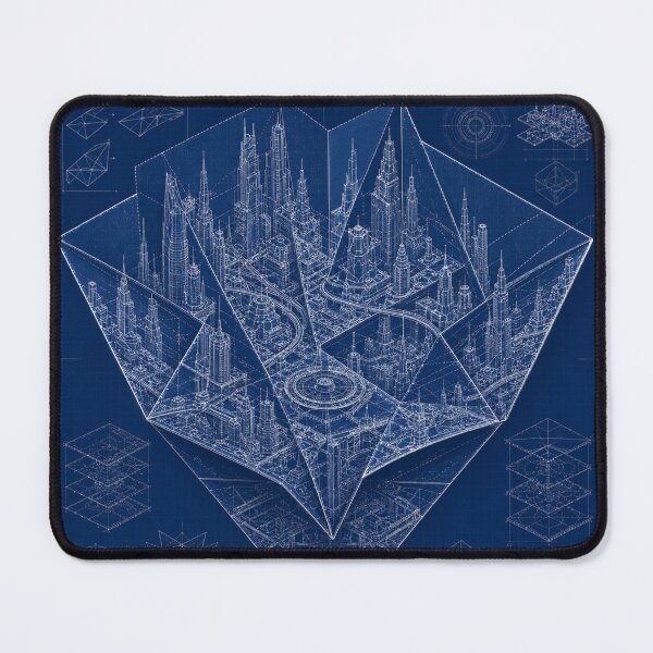 Item preview, Folded City Blueprint | Origami Architecture | Futuristic Paper City | Modern Engineering Art designed and sold by EverStitchStudio ★★★★★.