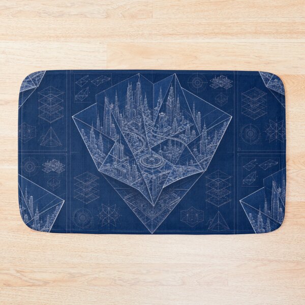 Item preview, Folded City Blueprint | Origami Architecture | Futuristic Paper City | Modern Engineering Art designed and sold by EverStitchStudio ★★★★★.