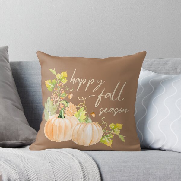 Item preview, Happy Fall Season | Watercolor Pumpkin Botanical Art Print & Sticker designed and sold by Olive Thread Co..