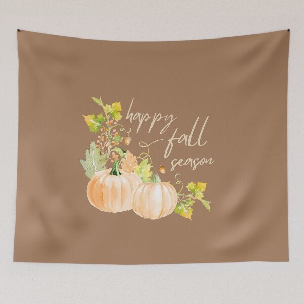 Item preview, Happy Fall Season | Watercolor Pumpkin Botanical Art Print & Sticker designed and sold by Olive Thread Co..