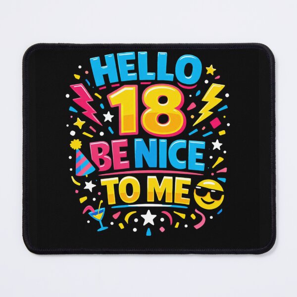 Item preview, Hello 18 Be Nice to Me | Funny 18th Birthday Typography T-Shirt designed and sold by rushaib.