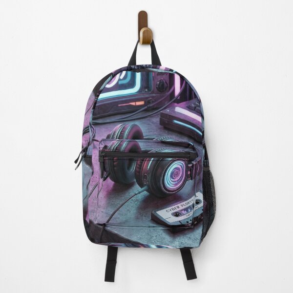 Item preview, Cyberpunk Neon Headphones & Retro Cassette Tape designed and sold by unboxedbyJuls.