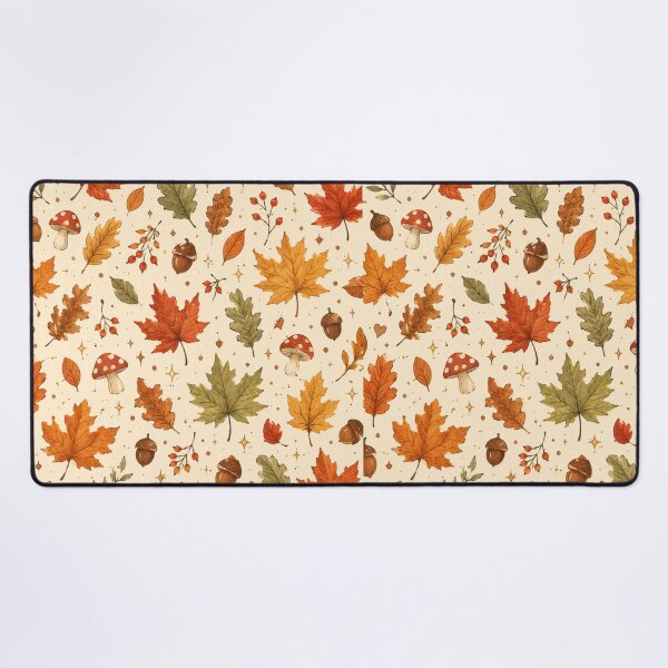 Item preview, Cozy Autumn Woodland Leaves Harvest Pattern designed and sold by NinaVibeStudio.