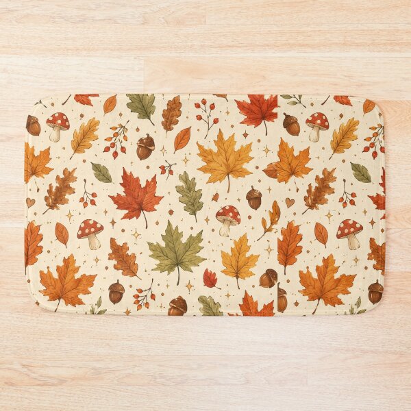 Item preview, Cozy Autumn Woodland Leaves Harvest Pattern designed and sold by NinaVibeStudio.