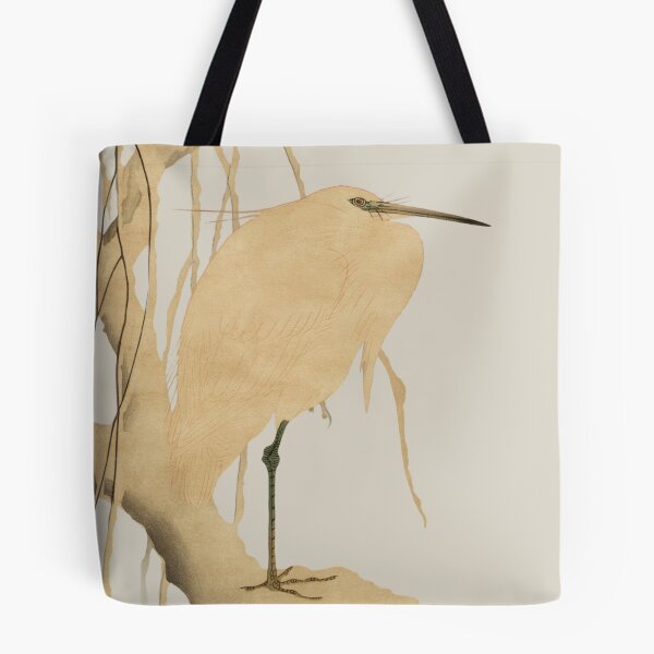 Item preview, Japanese Bird - White Heron -  Modern Ukiyo-e - Japandi, Beige designed and sold by Black Swallow.
