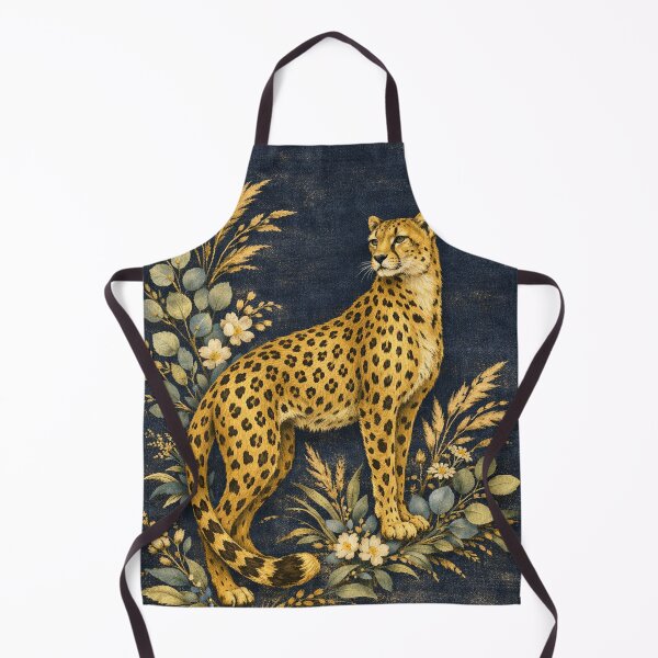 Item preview, Moody Dark Floral Cheetah Illustration designed and sold by FawnFeatherCo.