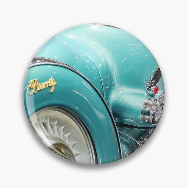 Item preview, 1956 Cadillac Eldorado Biarritz - Teal Tailfin, Sabre Wheel & Biarritz Badge Fine Art designed and sold by Peter Kraaibeek Art Gallery.