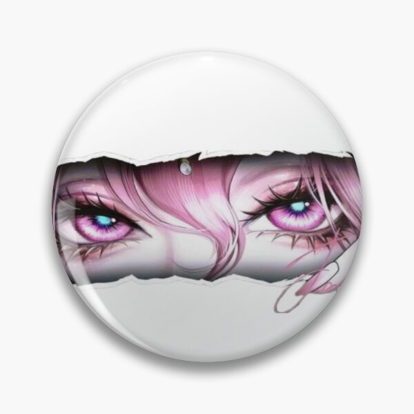 Item preview, Anime Girl Peeker - Pink Eyes Ripped Paper designed and sold by Shehzadi Sana.