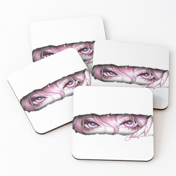 Item preview, Anime Girl Peeker - Pink Eyes Ripped Paper designed and sold by Shehzadi Sana.