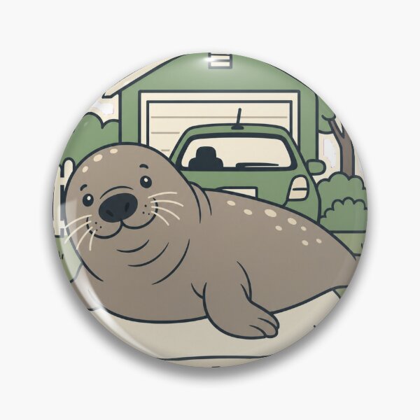 Item preview, Neil the Seal - Driveway Blocker Flat Vector Illustration designed and sold by VisualArtsOasis.