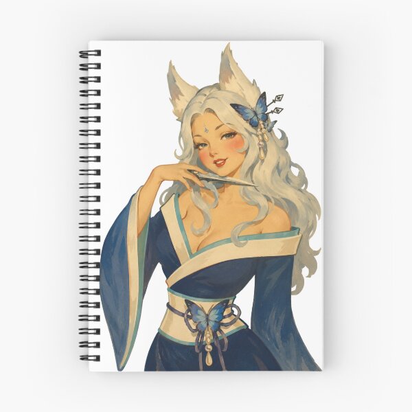 Item preview, Elegant Fox Spirit Pin-Up | Original Kitsune Fantasy Vintage Illustration designed and sold by Cosplayvintage.
