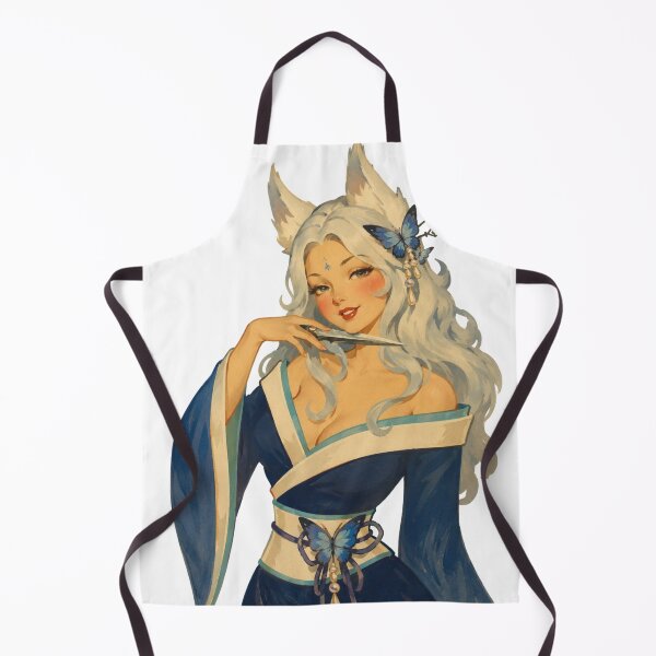 Item preview, Elegant Fox Spirit Pin-Up | Original Kitsune Fantasy Vintage Illustration designed and sold by Cosplayvintage.