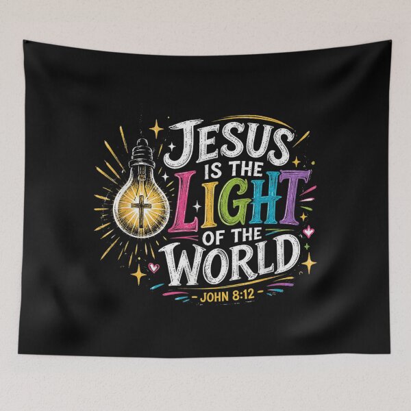 Item preview, Jesus Is The Light Of The World Bible Verse John designed and sold by KistanosMeka.