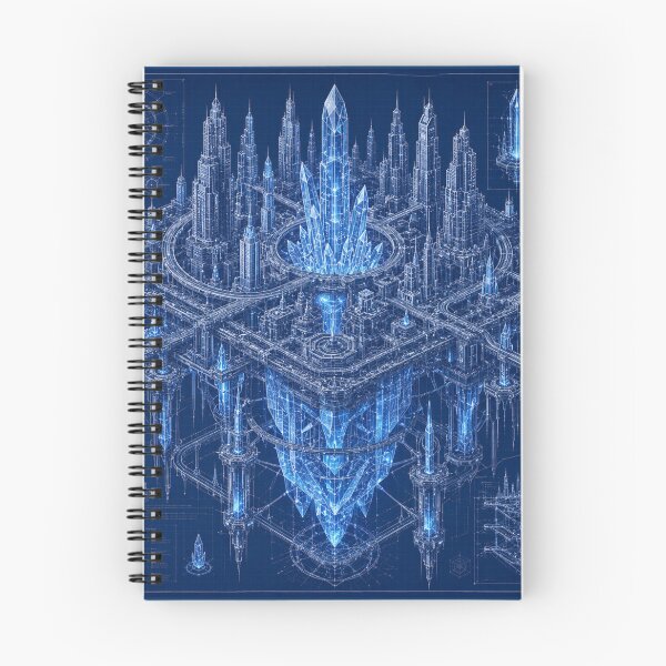 Item preview, Crystal Energy Blueprint | Futuristic Power Core City | Sci-Fi Architecture Blueprint designed and sold by EverStitchStudio ★★★★★.