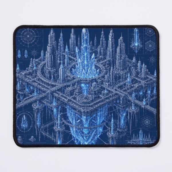 Item preview, Crystal Energy Blueprint | Futuristic Power Core City | Sci-Fi Architecture Blueprint designed and sold by EverStitchStudio ★★★★★.