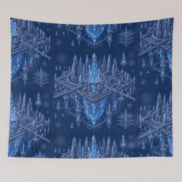 Item preview, Crystal Energy Blueprint | Futuristic Power Core City | Sci-Fi Architecture Blueprint designed and sold by EverStitchStudio ★★★★★.