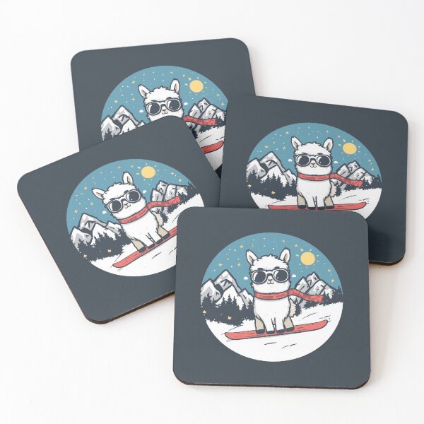 Item preview, Cute Fluffy Snowboarding Llama Mountain Adventure Emblem Dolomites designed and sold by SlothcoreVibes.
