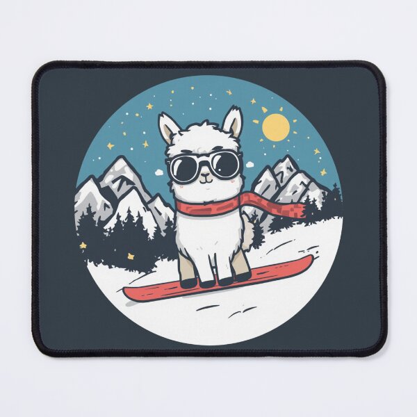 Item preview, Cute Fluffy Snowboarding Llama Mountain Adventure Emblem Dolomites designed and sold by SlothcoreVibes.
