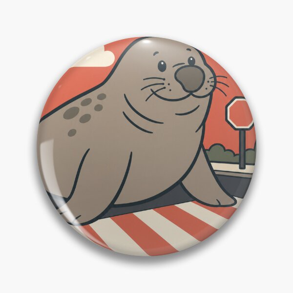 Item preview, Neil the Seal Crosswalk - Funny Chonky Sea Creature Art designed and sold by VisualArtsOasis.