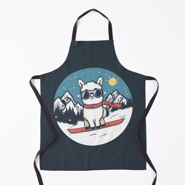 Item preview, Cute Fluffy Snowboarding Llama Mountain Adventure Emblem Dolomites designed and sold by SlothcoreVibes.