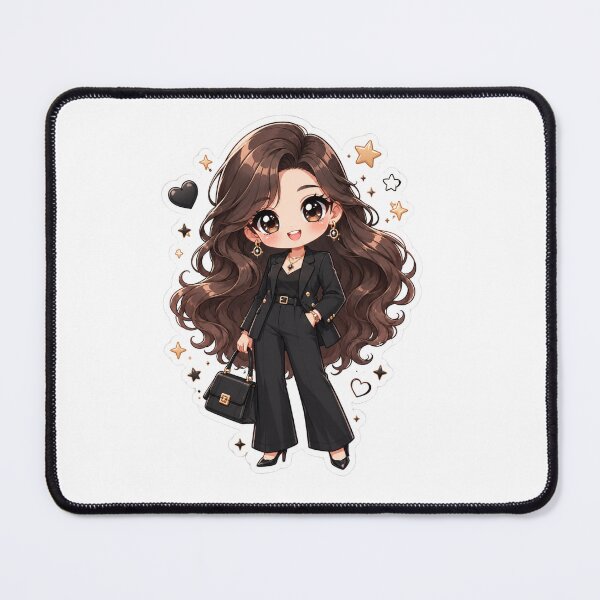 Item preview, Adorable Kawaii Boss Babe Girl in Black Pantsuit | Cute Chibi Business Woman Sticker designed and sold by Sidra digital art 8277237.