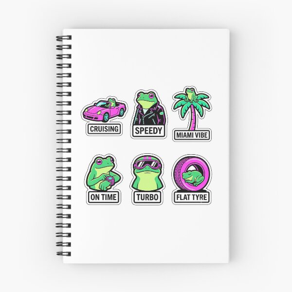 Item preview, Retro Synth Car Frog Sticker Pack - Vintage Neon & Toady Puns designed and sold by SimpleP.