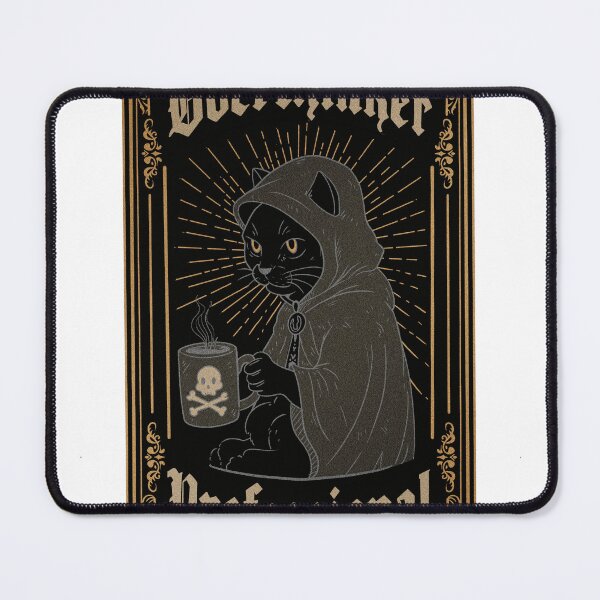 Item preview, Overthinker Professional – Gothic Black Cat Vintage Occult Illustration designed and sold by Farisu.art.